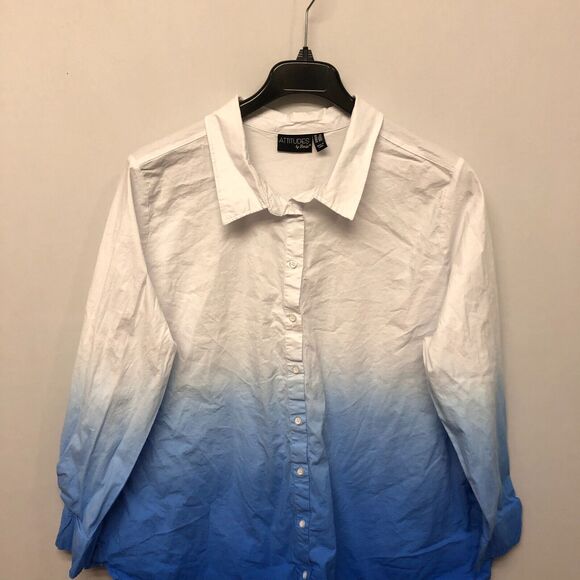 Attitudes by Renee Women Blouse Top Button Shirt Size 2X Cotton Blend B313 -8 - Picture 9 of 14